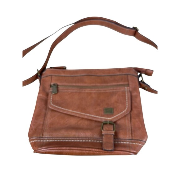 b.ø.c Born Concept Cognac Brown Faux Leather Crossbody Bag Messenger Purse - Picture 3 of 16